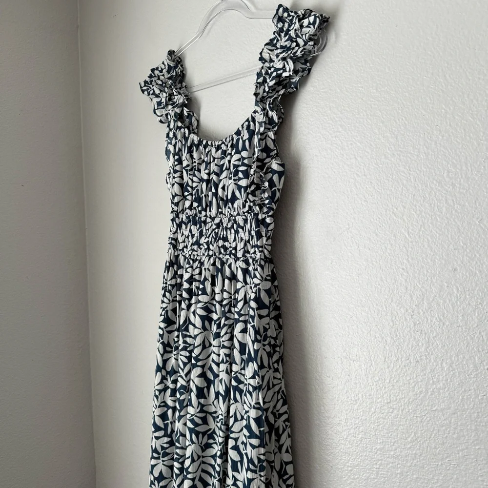 Abercrombie & Fitch Maxi Floral Dress‎ Navy Vacation Resortwear Cruise Wedding S